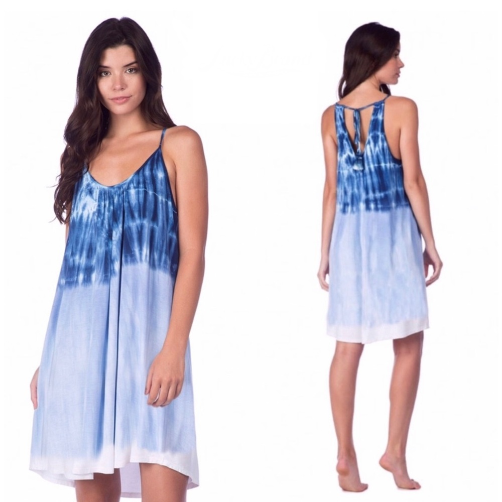 Lucky Brand Blue Tie-Dye Swing Dress Coverup